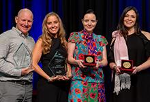 SPU的四位获奖者在2020年返校节Alumni颁奖晚宴上受到表彰.